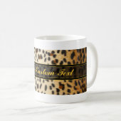 Gepard Leopard Faux Tierprint Kaffeetasse (VorderseiteRechts)