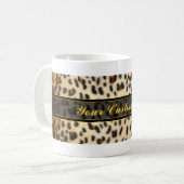 Gepard Leopard Faux Tierprint Kaffeetasse (Vorderseite Links)