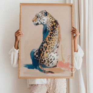 Gepard Leopard Gemälde Wandkunst Malerei Safari Poster