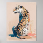 Gepard Leopard Gemälde Wandkunst Malerei Safari Poster (Vorne)