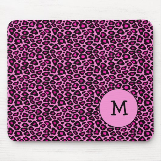 Gepard-/Leopard-Pink-Mausunterlage Mousepad (Vorne)