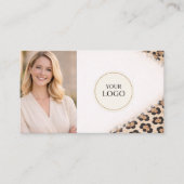 Gepard Leopard Print Logo Foto Professionell Visitenkarte (Vorderseite)
