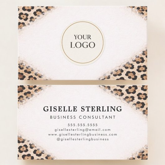 Gepard Leopard Print Logo Professional Visitenkarte