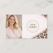 Gepard-Leoparden-Druck-Logo-Foto-QR-Code Visitenkarte (Vorderseite)
