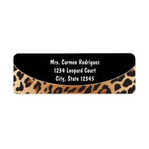 Gepard Leoparden Druck Schwarz Adressetiketten