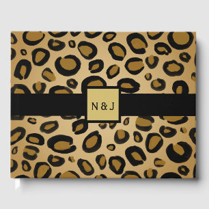 Gepard Leoparden-Druck-Spots Gold Beige Tan bemalt Gästebuch