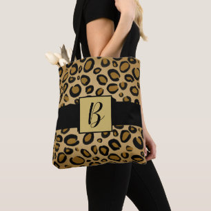 Gepard Leoparden-Druck-Spots Gold Beige Tan bemalt Tasche