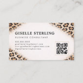 Gepard Leopardendruck QR-Code Professional Visitenkarte (Rückseite)