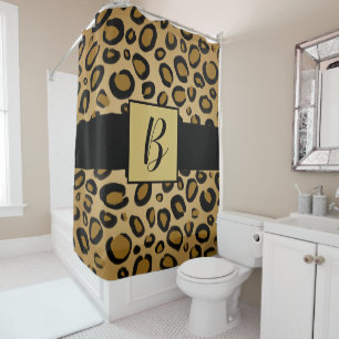 Gepard Leopardenmuster Flecken Gold Beige Braun be Duschvorhang