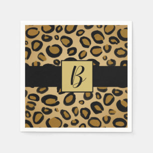 Gepard-Leopardenmuster-Flecken Gold Beige Hellbrau Serviette