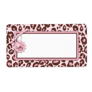 Gepard-Mädchen-Namensschild-Rosa A