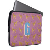 Gepard, mit Monogramm Laptopschutzhülle (Vorne Rechts)
