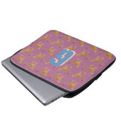 Gepard, mit Monogramm Laptopschutzhülle (Vorne Knopf)