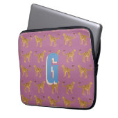 Gepard, mit Monogramm Laptopschutzhülle (Vorderseite Links)