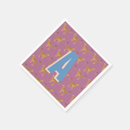 Gepard, mit Monogramm Serviette (Ecke)