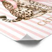 Gepard mit rosa Schleife und Streifen Poster (Ecke)