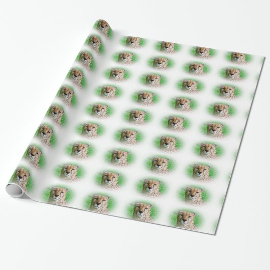 Gepard-Muster Geschenkpapier (Ungerollt)