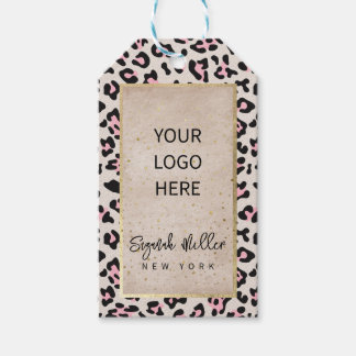 Gepard-Muster und goldenes Vintage Geschenkanhänger