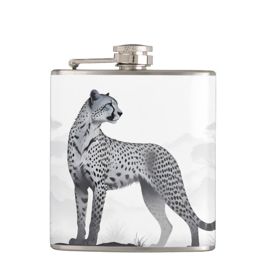 Gepard-Natur-Dschungel Flachmann (Vorderseite)