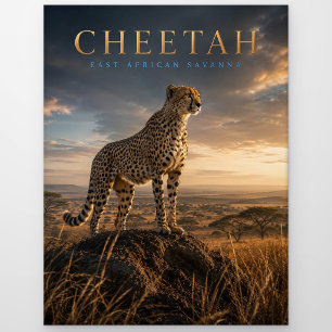 Gepard ostafrikanische Savanne TIERKUNST Postkarte
