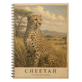 Gepard ostafrikanische Savanne VINTAGE Notizblock