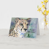 Gepard-Porträt aceo Geburtstags-Karte Karte (Gelbe Blume)