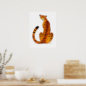 Gepard-Porträt Rückansicht Poster (Küche)