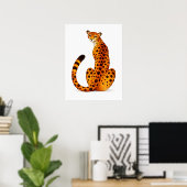 Gepard-Porträt Rückansicht Poster (Heimbüro)