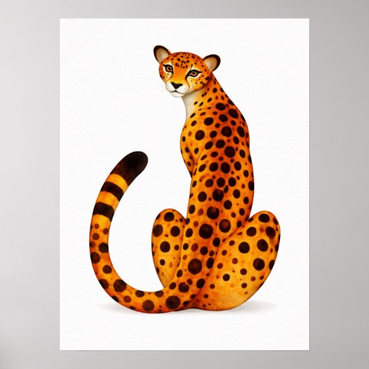 Gepard-Porträt Rückansicht Poster (Vorne)