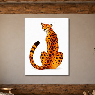 Gepard-Porträt Rückansicht Poster