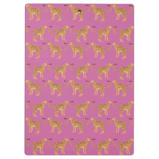 Gepard, rosa Leopard Klemmbrett (Rückseite)