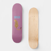 Gepard, rosa Leopard Skateboard (Vorderseite)