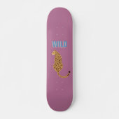 Gepard, rosa Leopard Skateboard (Vorne)
