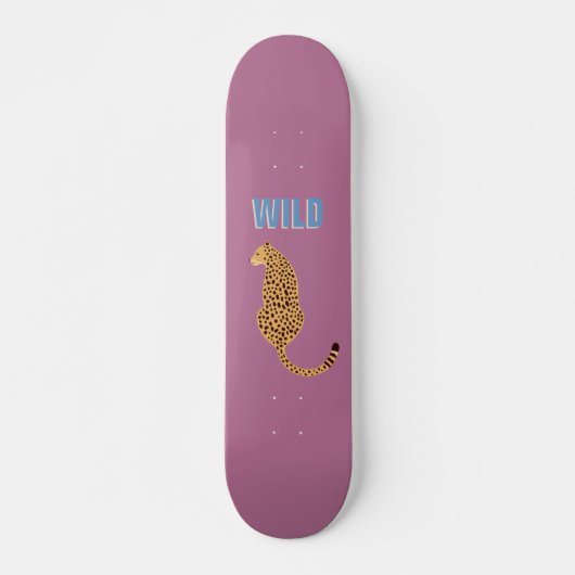 Gepard, rosa Leopard Skateboard (Vorne)