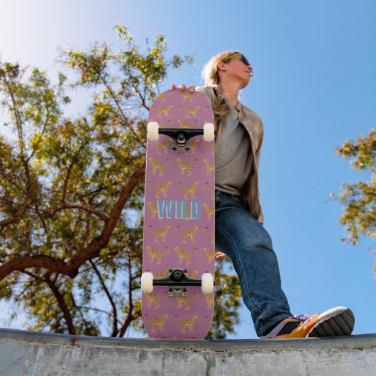 Gepard, rosa Leopard Skateboard (Außenbereich 1)