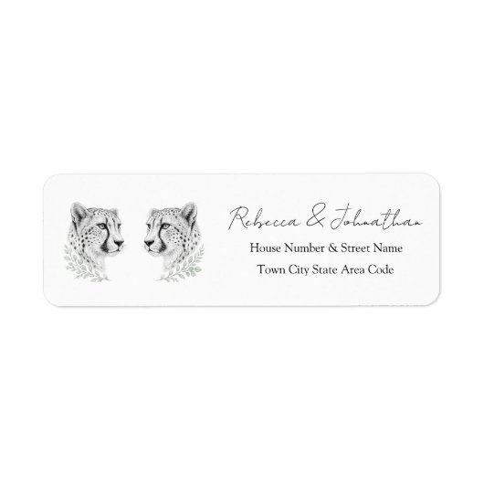 Gepard-Rücksendeadresse | Eleganter Wildlife-Stil (Vorne)