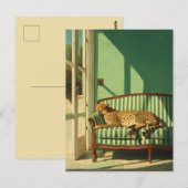 Gepard ruht in sonnendurchflutetem Raum Postkarte (Vorne/Hinten)