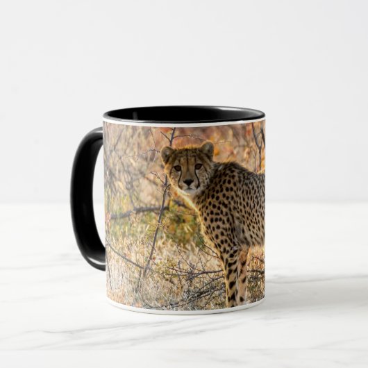 Gepard schaut sich um tasse (Vorderseite Links)