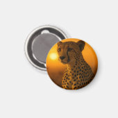 Gepard Sonnenuntergangs-Portrait Magnet (Vorderseite/Rückseite)
