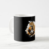 Gepard spielt Fußball lustiges Tier Kaffeetasse (Vorderseite Links)