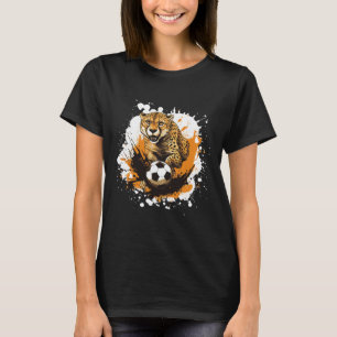 Gepard spielt Fußball lustiges Tier T-Shirt