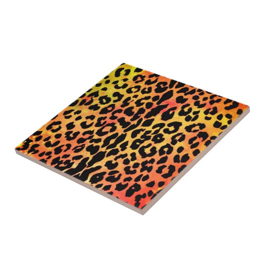 Gepard Spots Keramik Tile - Kunstmalerei Fliese (Seite)
