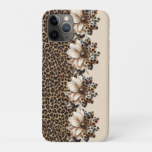 Gepard-Tierdruck & Blumen Chic Case-Mate iPhone Hülle