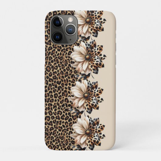 Gepard-Tierdruck & Blumen Chic Case-Mate iPhone Hülle (Rückseite)
