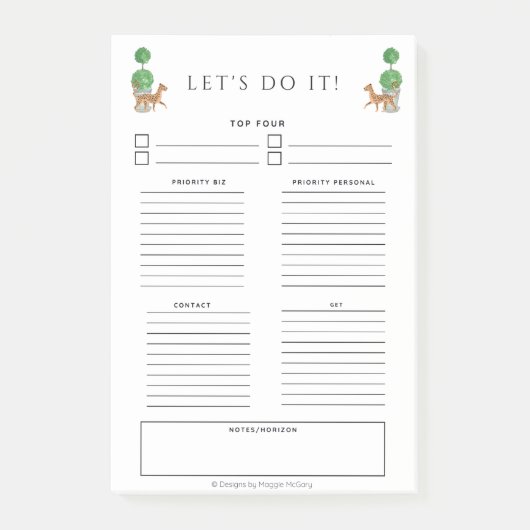 Gepard & Topipe 4 x 6 zu beachten Post-it Klebezettel (Vorderseite)