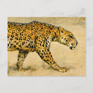 Gepard Vintage-Pastellzeichnung Postkarte