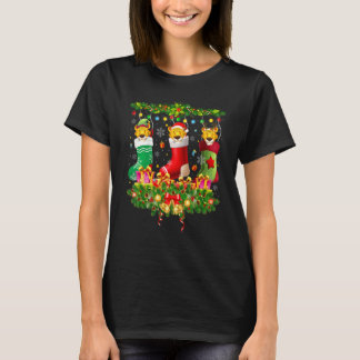Gepard-Weihnachts-Socken X-Mas-Lichter-Pyjama-Matc T-Shirt