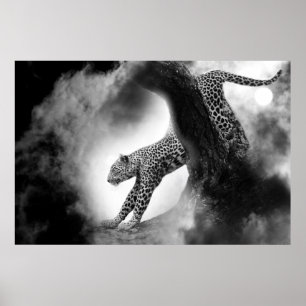 Gepard-Wildkatze auf dem Jagdplakat Poster