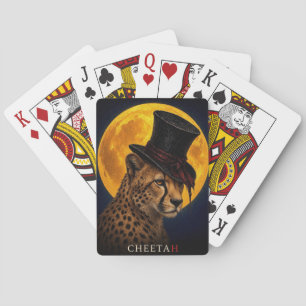Gepard-Zylinderhut gotischer Surrealismus Spielkarten