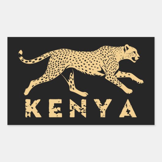 Geparde in Kenia Rechteckiger Aufkleber (Vorderseite)